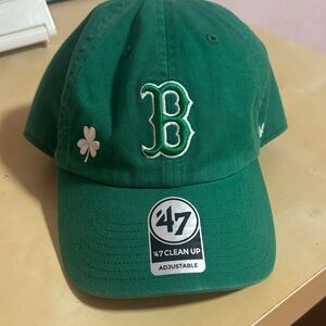 47 Green Adjustable Cap with Clover and B Embroidery
